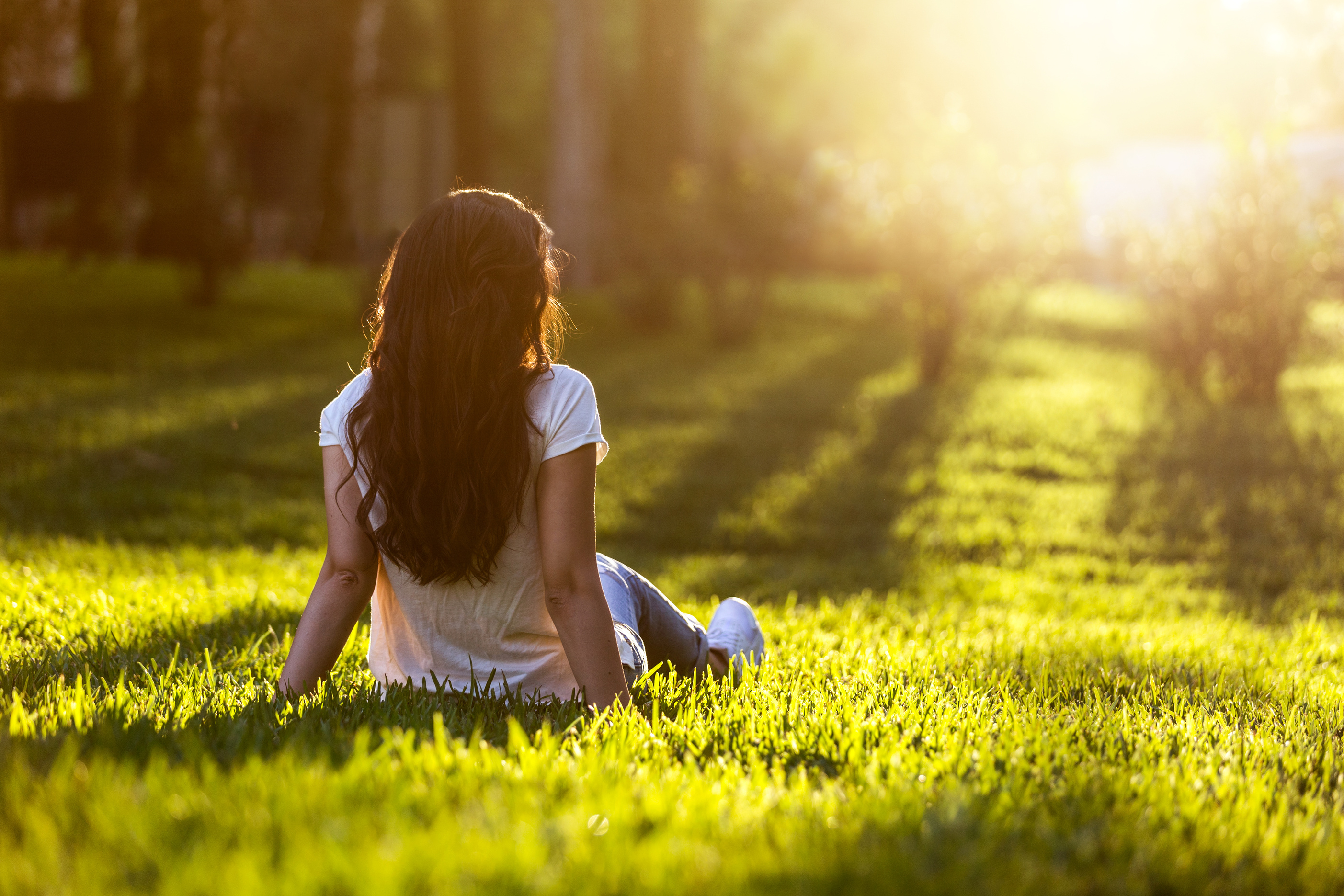 Relaxing on grass